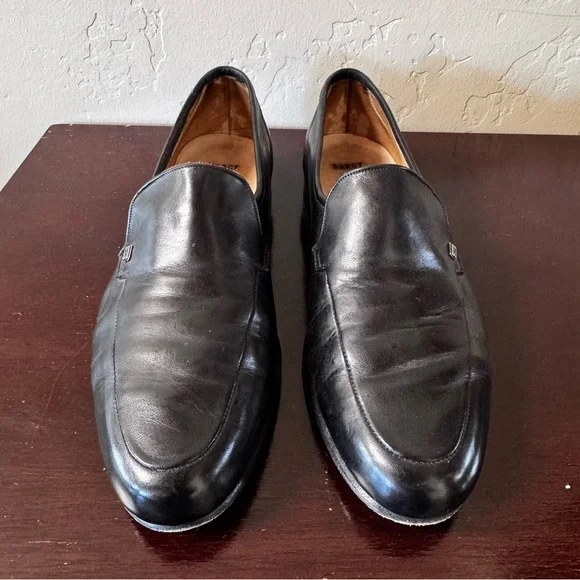 Bruno Magli Darcy Loafers Black Leather Hand Made in Italy